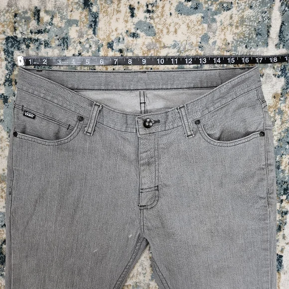 Vans Mens Skinny Jeans 32 x 32 Gray Stretch Denim Off The Wall Skate Style - Picture 6 of 10